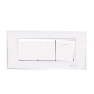 AC 220V 10A Retangluar 3 Gang On/Off Button Wall Mounted Switch w LED ...