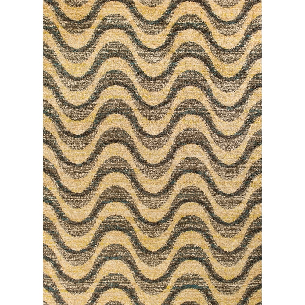 Domani Catalonia Modern Grey/Sand Geometric Wave Area Rug