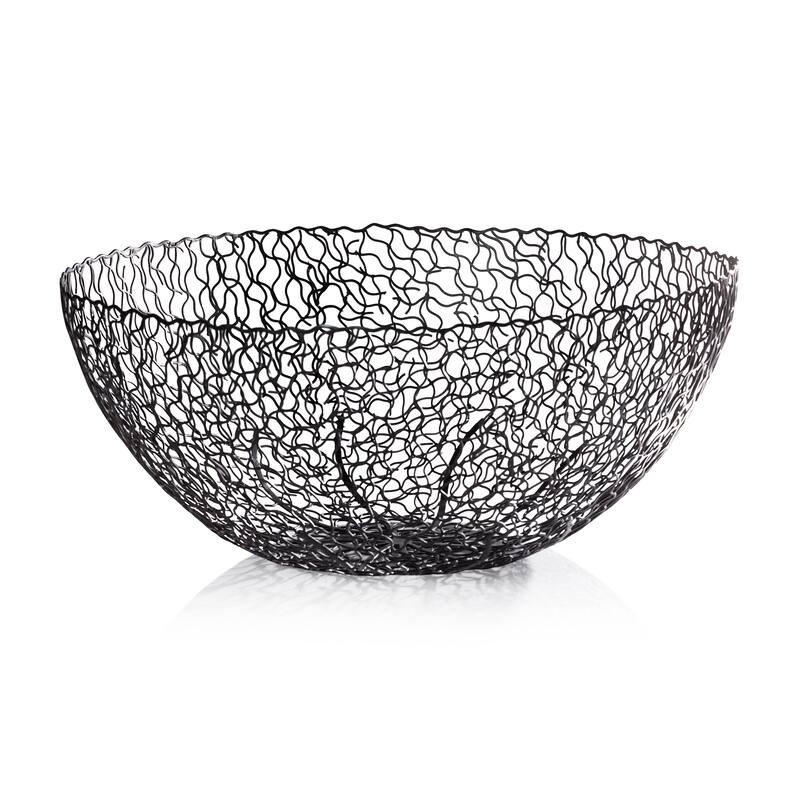 Seaflower Design Decorative Wrought Iron Bowl - 22.5" x 10"