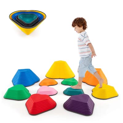 Costway 11 Pcs Stepping Stones with Full Non-Slip Edging for Children - See Details