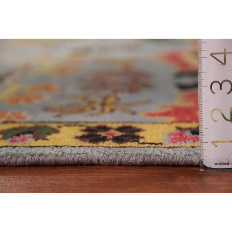 Light Blue Oushak Indian Area Rug Handmade Wool Carpet - 7'11" x 10'0"