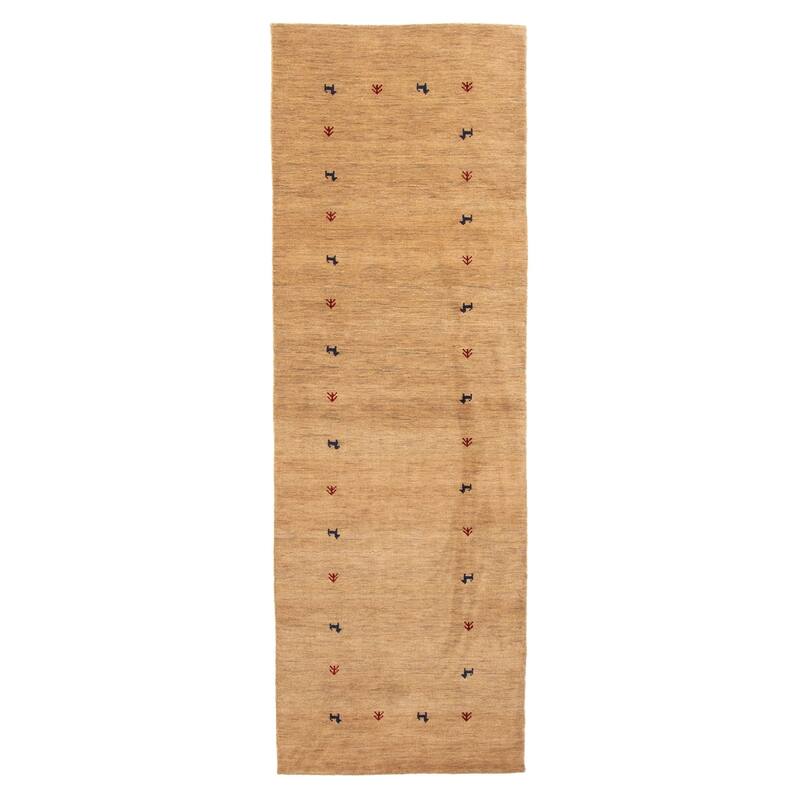 ECARPETGALLERY Hand Loomed Kashkuli Gabbeh Brown Wool Rug - 2'7 x 8'1