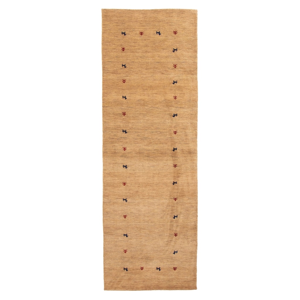 ECARPETGALLERY Hand Loomed Kashkuli Gabbeh Brown Wool Rug - 2'7 x 8'1