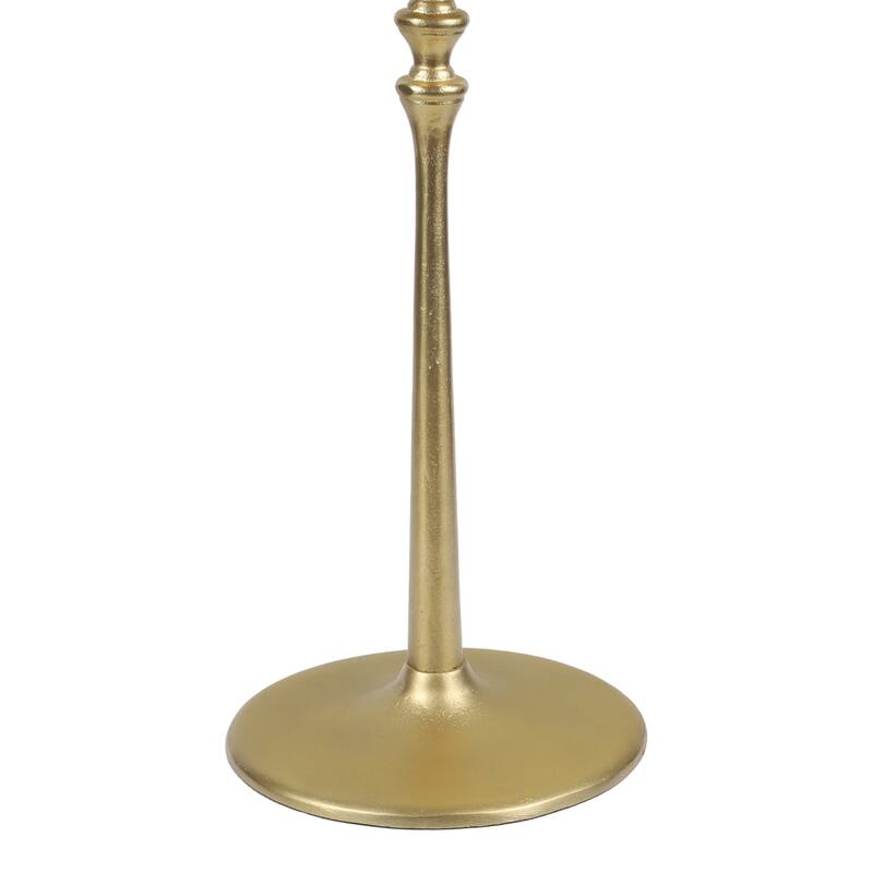 Lulu 19.5" Classic Pedestal Round Metal Drink Table and Decorative End Table, By JONATHAN Y
