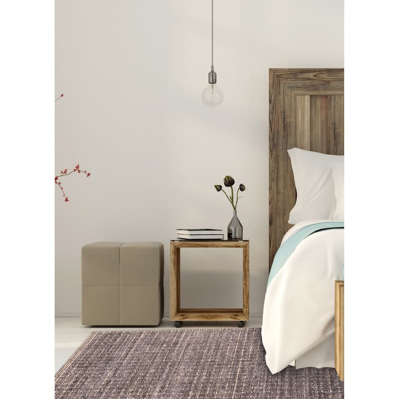 ECARPETGALLERY Hand Loomed Ananda Dark Grey Silk Rug - 3'11 x 6'0