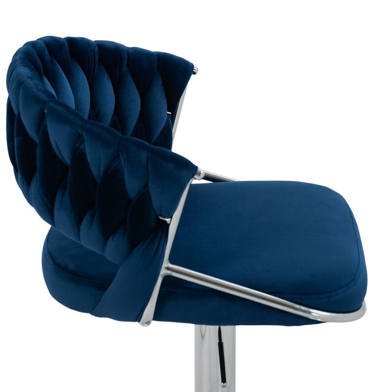 Set of 2 Bar Stool Adjustable Height with Swivel Seat
