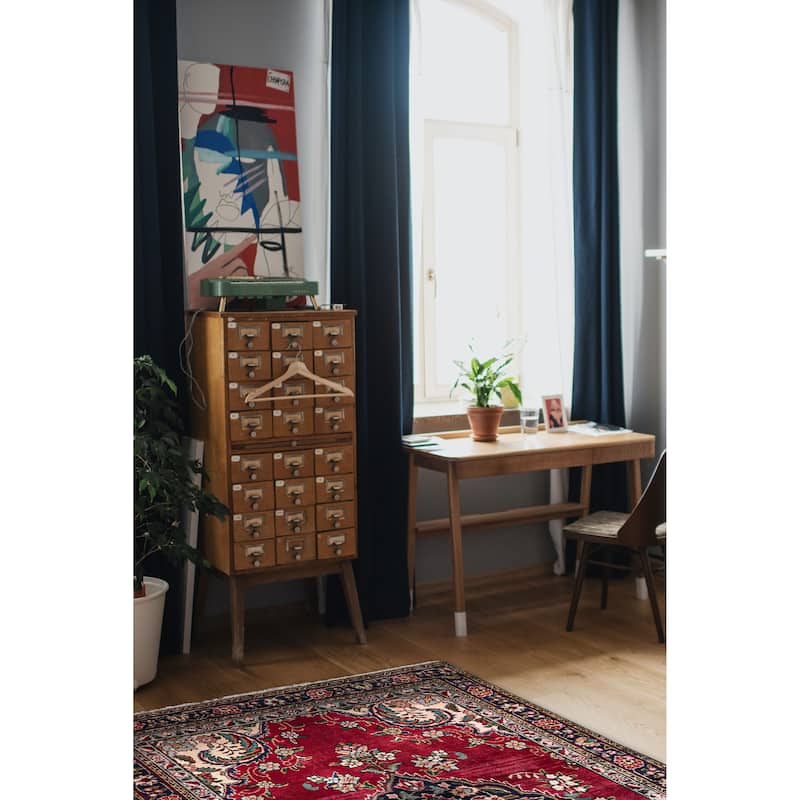 ECARPETGALLERY Hand-knotted Anadol Red Wool Rug - 4'2 x 5'9