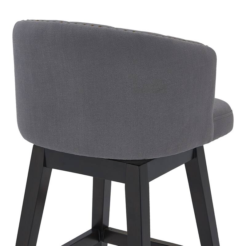 Celine Grey or Tan Upholstered Swivel Bar or Counter Stool
