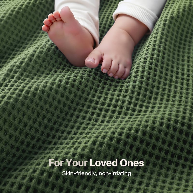 Madison Park Waffle Weave Cotton Blanket
