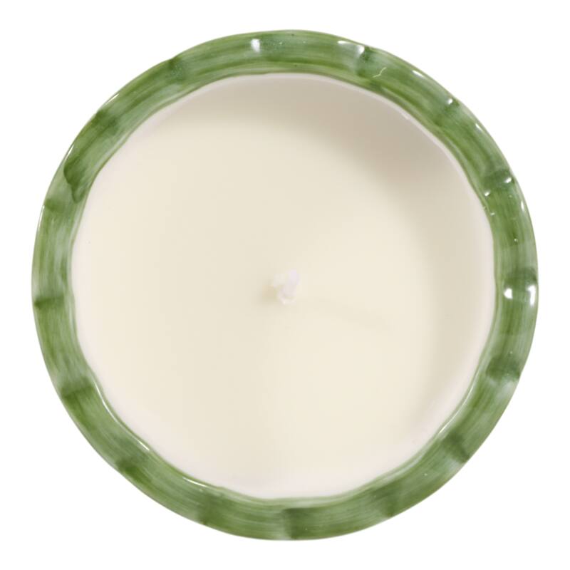 Modern Chinoiserie Ceramic Candle - Jasmine Scented Candle - 5.0"