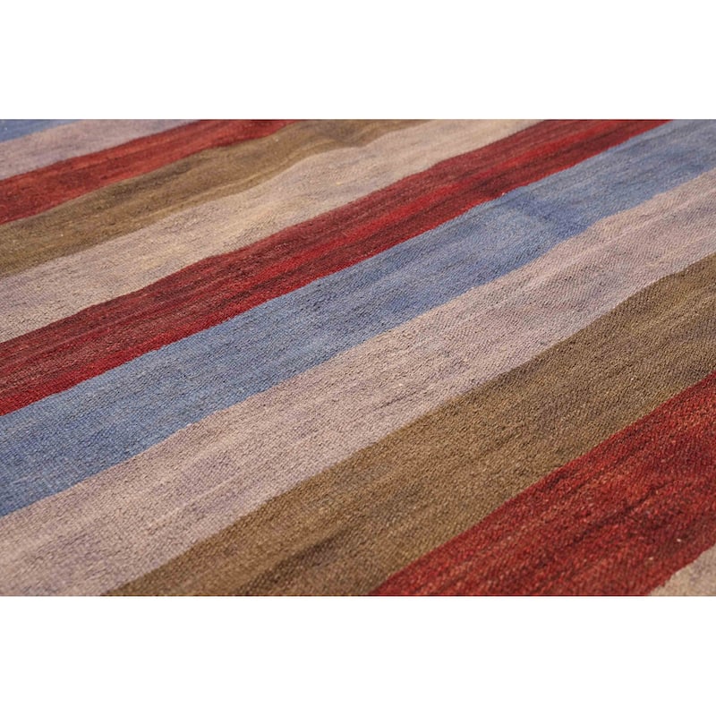 ECARPETGALLERY Flat-Weave Boho Multi Color Wool Kilim - 6'5 x 8'8