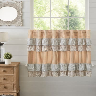 Kaila Ticking Gold Ruffled Tier Set of 2 L36xW36