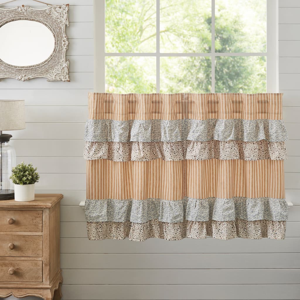 Kaila Ticking Gold Ruffled Tier Set of 2 L36xW36