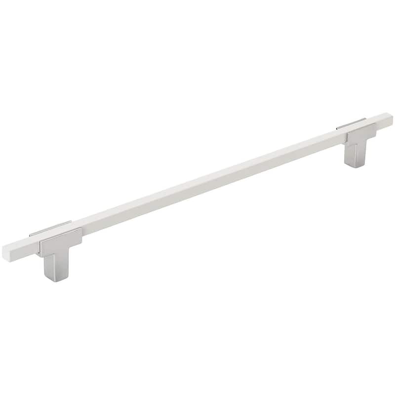 Amerock Urbanite 10-1/16 Inch Center to Center Bar Cabinet Pull - Polished Chrome / White