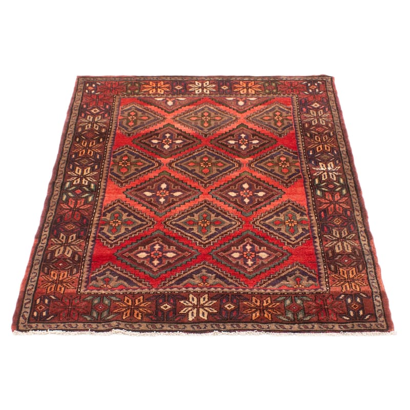 ECARPETGALLERY Hand-knotted Andelz Red Wool Rug - 4'6 x 6'5