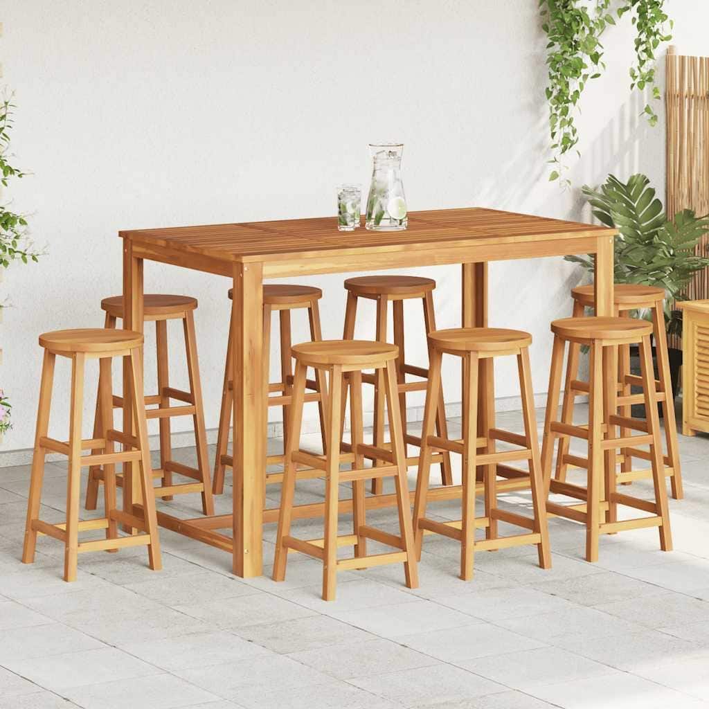 vidaXL Bar Stools 8 pcs Solid Wood Acacia - 13.4" x 13.4" x 29.9"