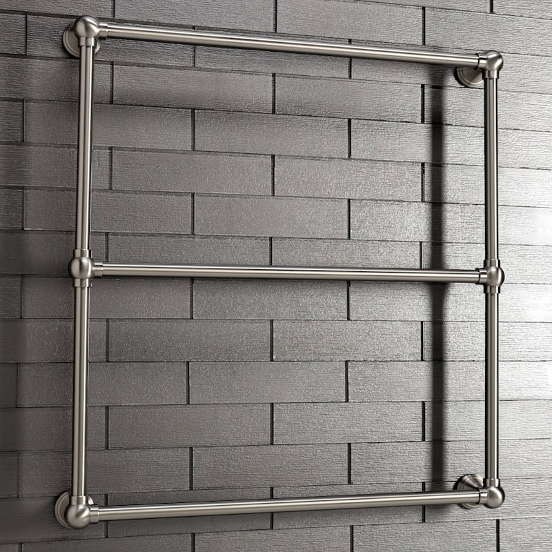 Maximilien 30 in. Wall Mount Towel Rack in Brushed Brass