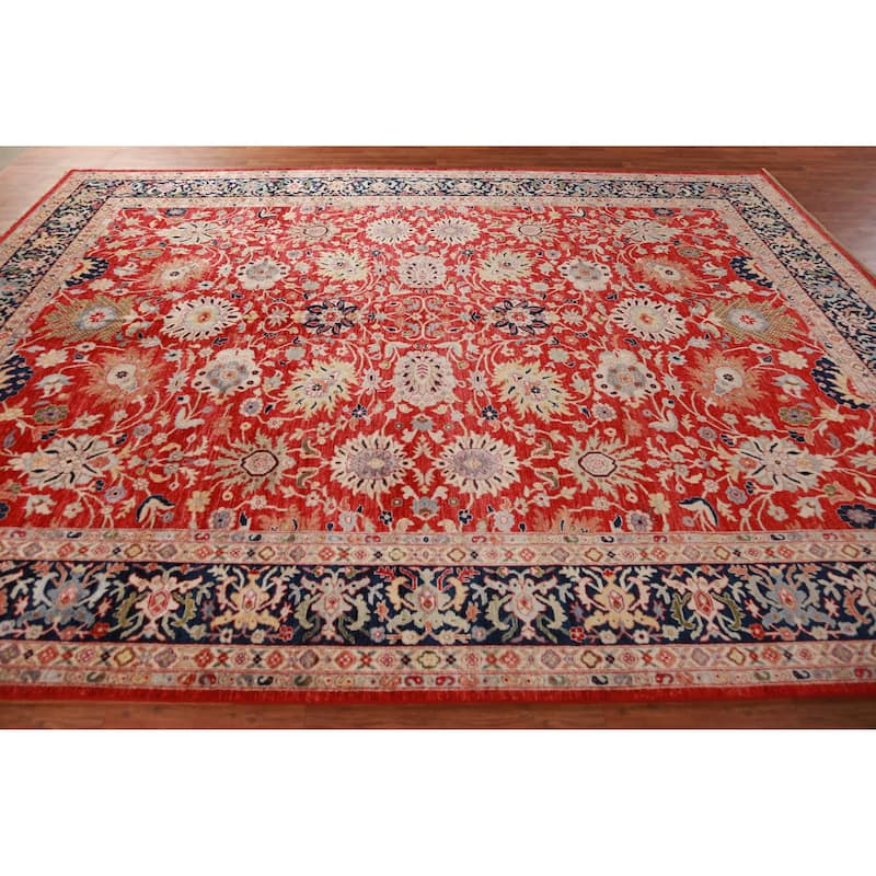 Vegetable Dye Floral Ziegler Oriental Area Rug Handmade Wool Carpet - 9'3"x 11'11"