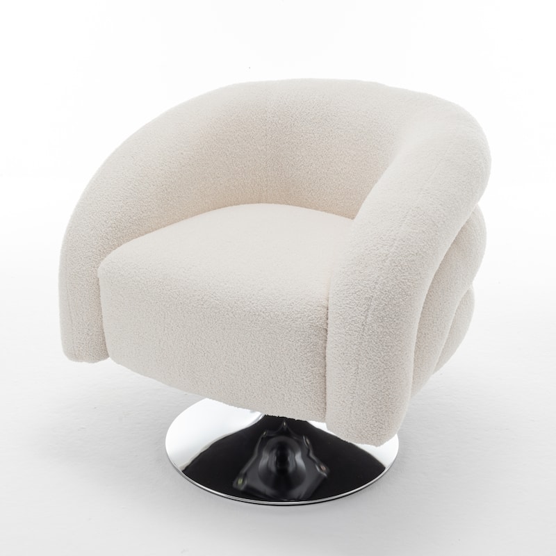 31.1" Upholstered Accent Chair with Swivel Base