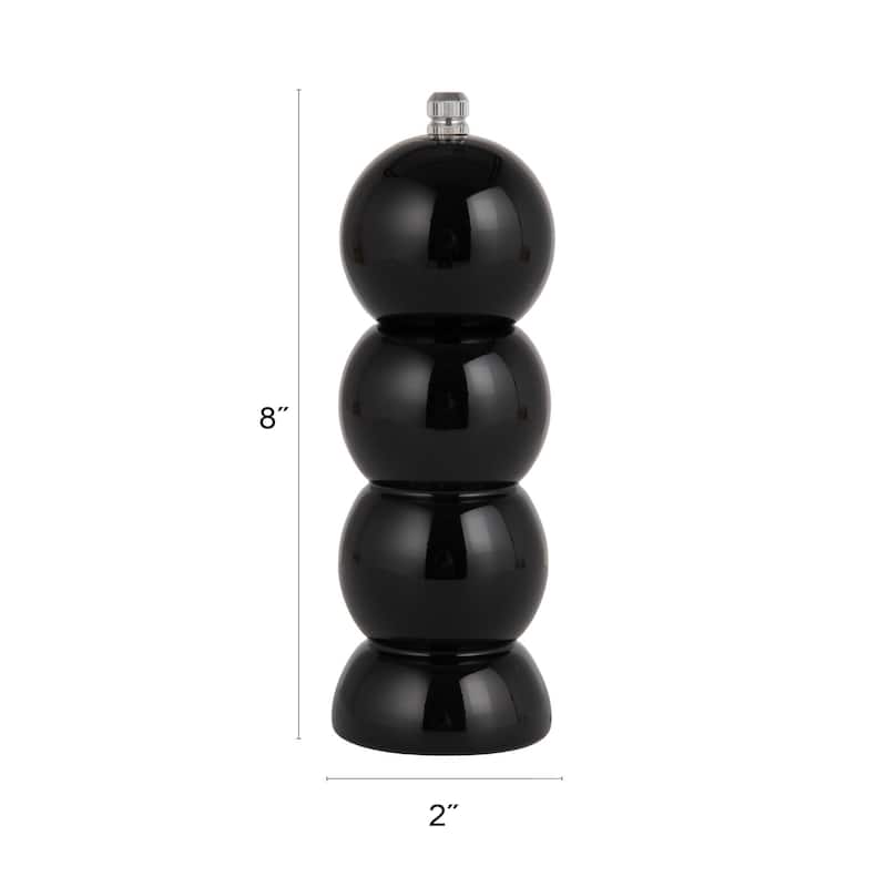 Rubberwood Salt and Pepper Mill - 2.0"L x 2.0"W x 7.88"H