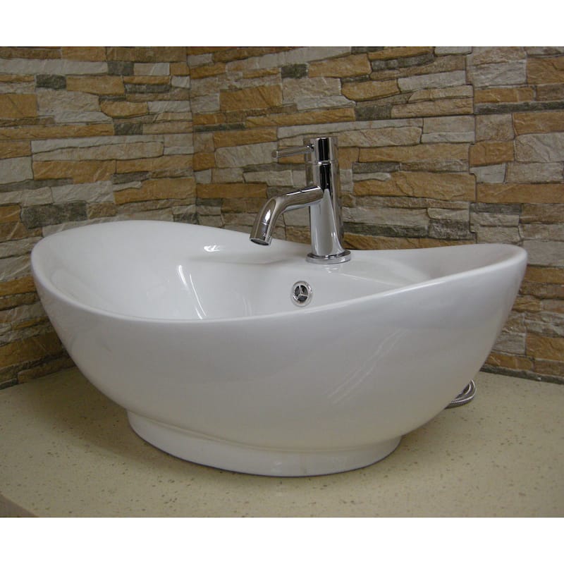 Fine Fixtures White Ceramic Chinaware 23.5-inch Vessel Sink - 23" x 15"