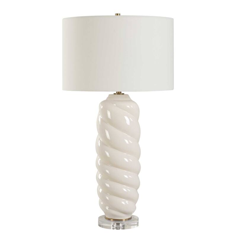 Uttermost Anneli White Swirl Table Lamp - N/A