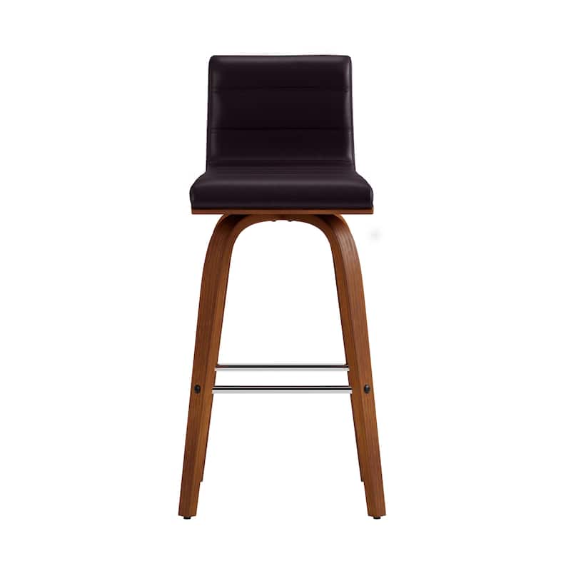 Skara Mid-Century Swivel Counter Stool, Upholstered Counter Height Chair with Bentwood Legs