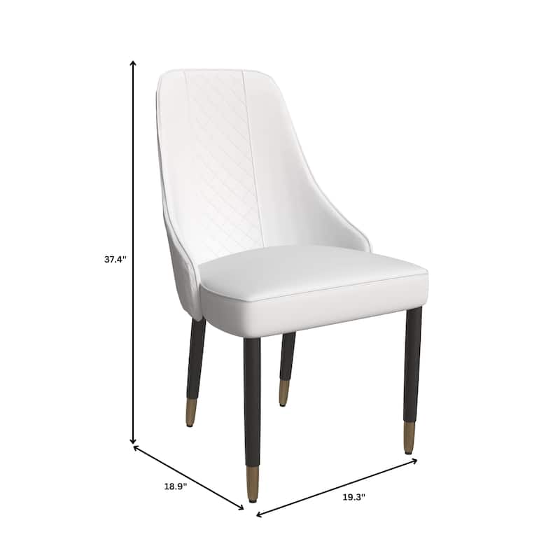 Allure Dining Chairs Fabtic/Leather Seat and Back in Oak Wood Set of 2