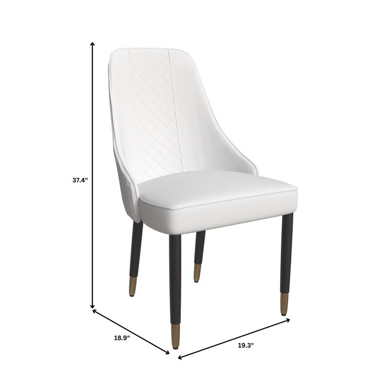 Allure Modern High-back Fabric or Leather Upholstered Accent Dining Chair with Solid Oak Wood Legs (Set of 4)