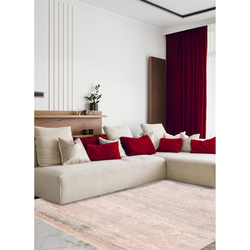 ECARPETGALLERY Hand-knotted Legacy Beige Silk, Wool Rug - 7'11 x 9'10