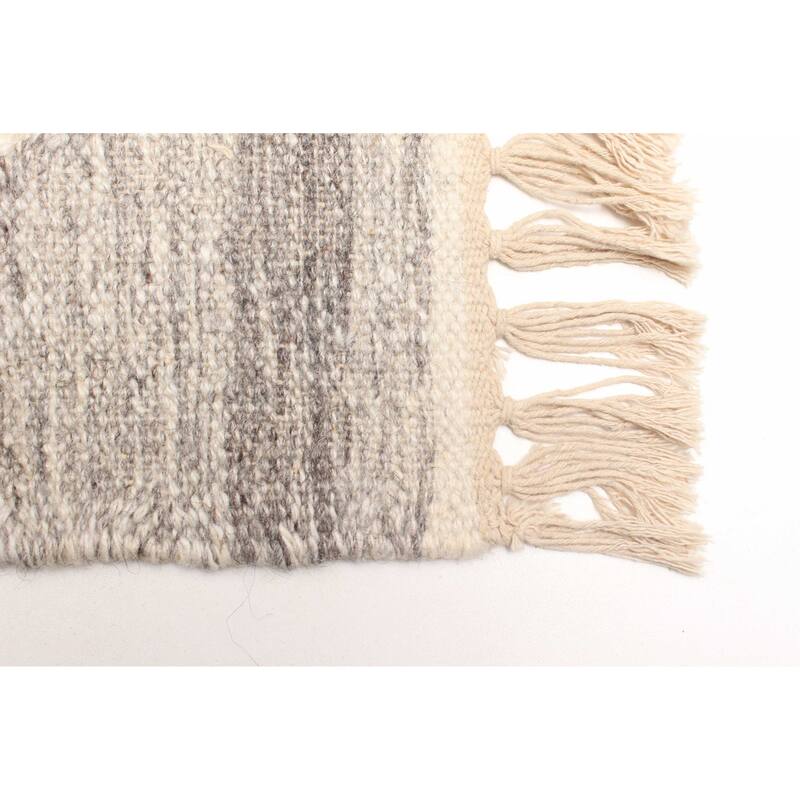 ECARPETGALLERY Flat-Weave Ankara FW Grey Wool Kilim - 5'1 x 7'5