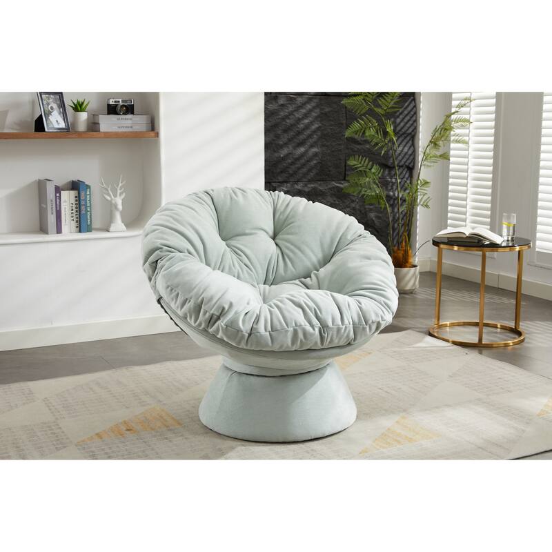 Chenille Swivel Barrel Chair for Living Room