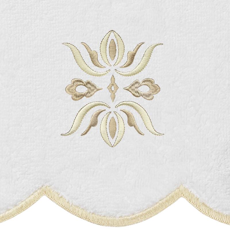 Authentic Hotel and Spa 100% Turkish Cotton FLOWER CREST Scallop Towel Collection