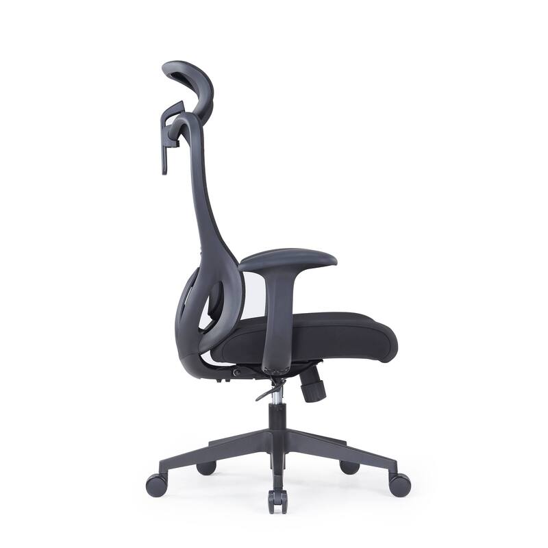 Black Adjustable Height Swivel Rolling Executive Office Chair
