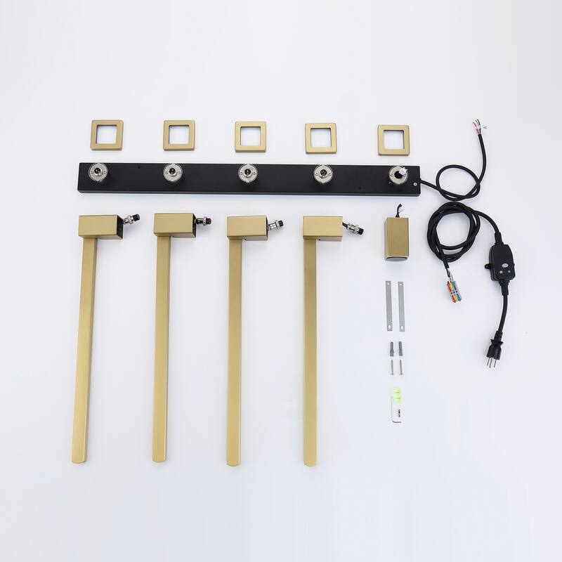 Heated Towel Rack 4-Bar Towel Warmer Rack Swingable Bars Wall Mounted with Timer Plug-in/Hardwired