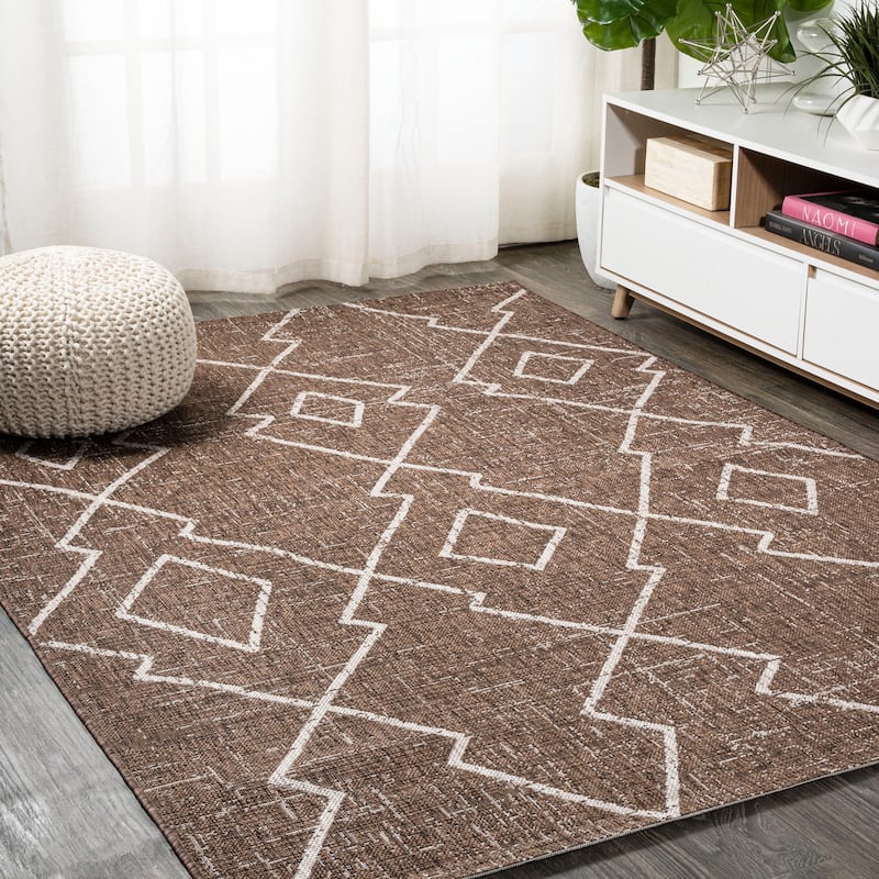 JONATHAN Y Derya Tribal Diamond Trellis Indoor/Outdoor Area Rug