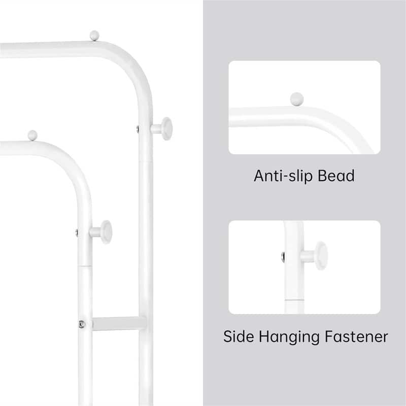 Double Rods Portable Garment Rack for Hanging clothes - 13"D x 49"W x 64.76"H