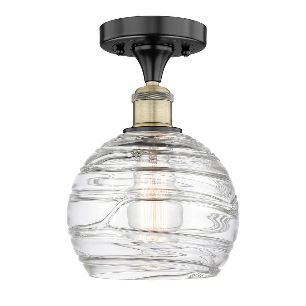 Innovations Lighting Edison Athens Deco Swirl - 1 Light 8" Semi-Flush Mount