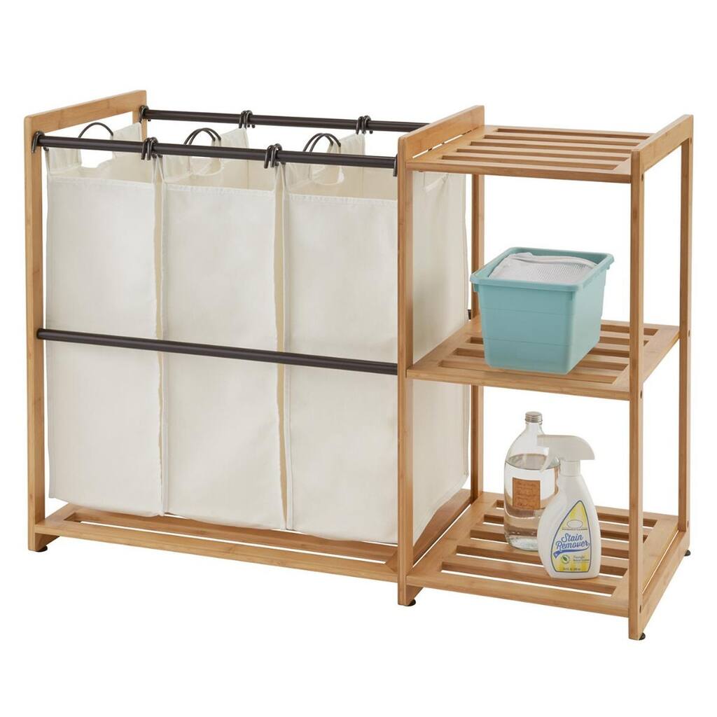 TRINITY EcoStorage® Bamboo Laundry Station, Bronze Poles