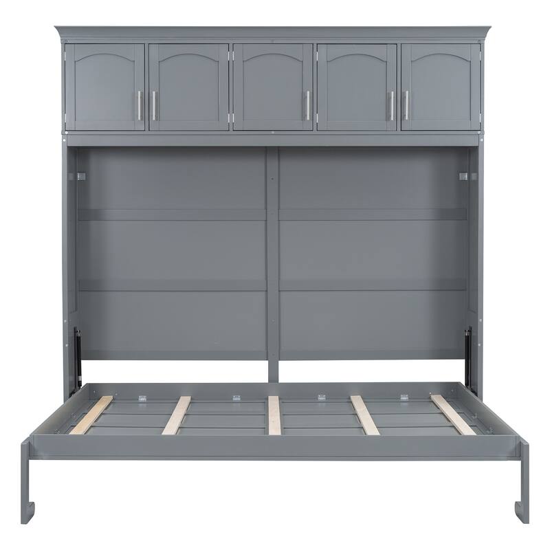 Full/Queen Size Murphy Bed Wall Bed with Top Cabinets