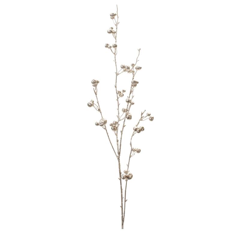 Glittered Berry Artificial Christmas Twig Sprays - 41" - Silver - Set of 6