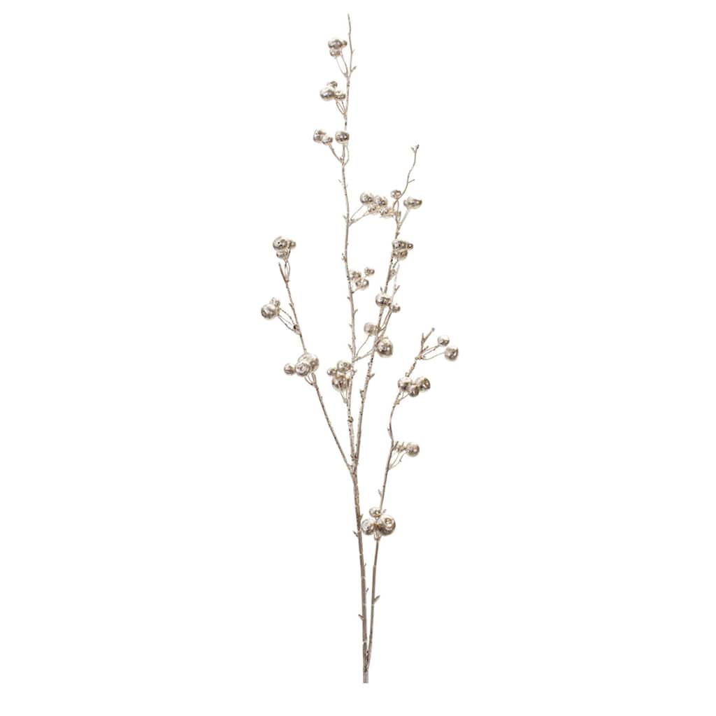 Glittered Berry Artificial Christmas Twig Sprays - 41" - Silver - Set of 6