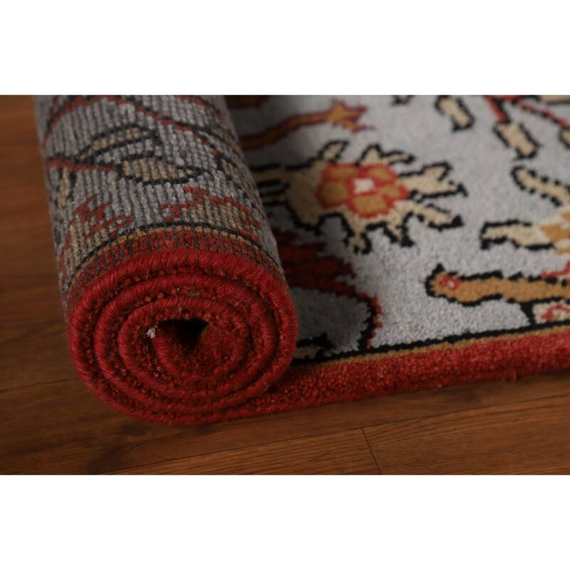 Animals Pictorial Ziegler Indian Runner Rug Hand-Knotted Wool Carpet - 2'7"x 8'0"