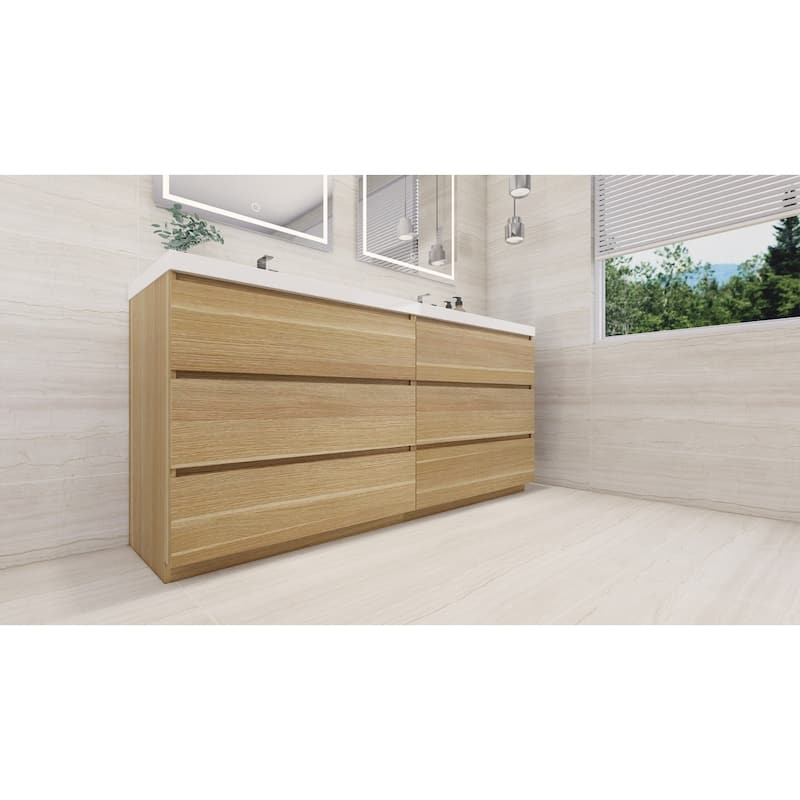 Aron 72'' Freestanding Vanity with Double Reinforced Acrylic Sink