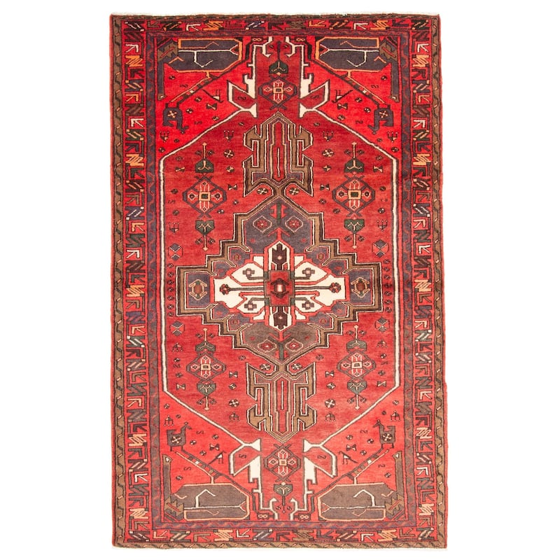 ECARPETGALLERY Hand-knotted Andelz Red Wool Rug - 4'3 x 6'11