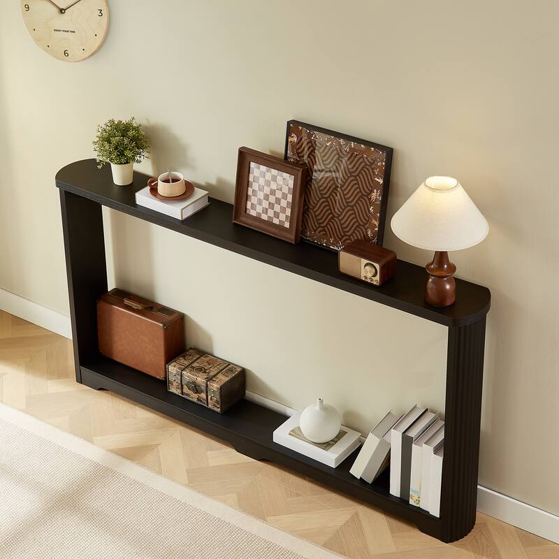 Entryway Table Narrow Console Table with Storage, Hallway Decor Wood Console Tables, Console Sofa Side Table for Foyer