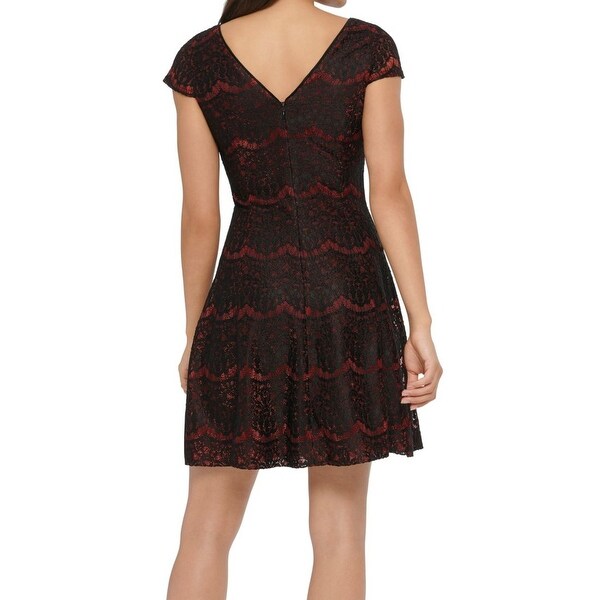 kensie floral lace a line dress