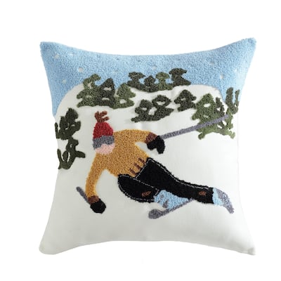 Eddie Bauer Ski Hills Green Throw Pillow
