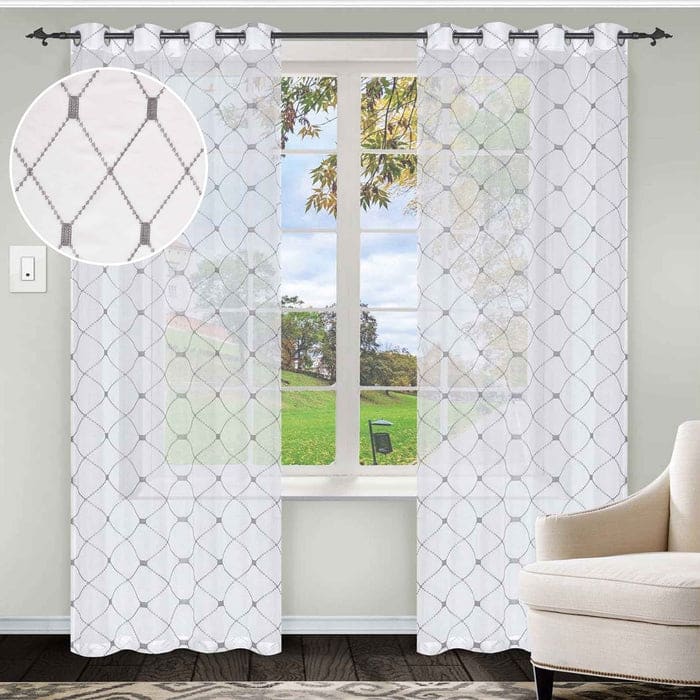 Superior Jacot Sheer Grommet Curtain Panel Pair