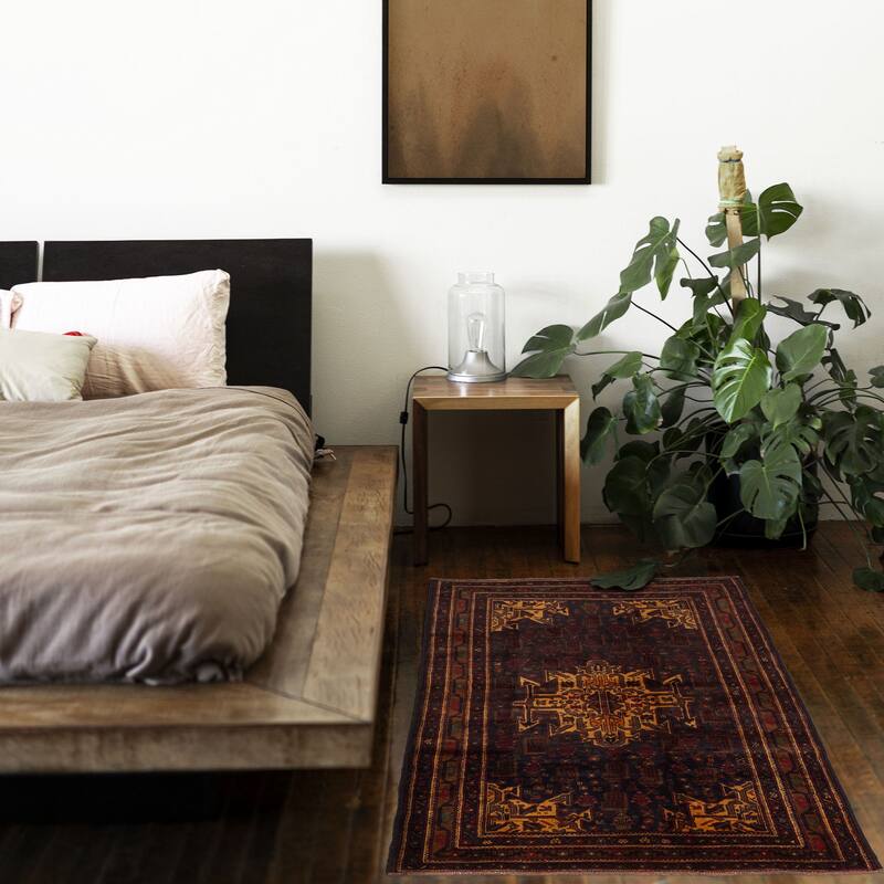 ECARPETGALLERY Hand-knotted Teimani Black Wool Rug - 3'7 x 6'4